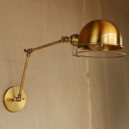 Lámpara de pared decorativa de estilo industrial retro europeo con iluminación de personajes de pueblo y brazo de hierro