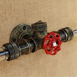 Lámpara de pared estilo botella de agua de diseño industrial retro con diseño de viento, color gris