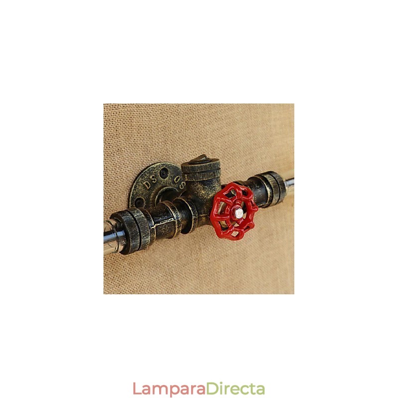 Lámpara de pared estilo botella de agua de diseño industrial retro con diseño de viento, color gris