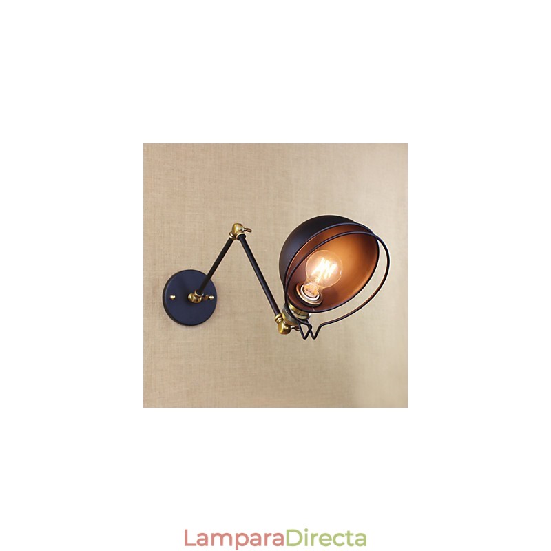 Lámpara de pared decorativa de estilo industrial retro europeo con iluminación de personajes de pueblo y brazo de hierro