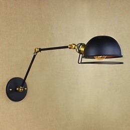 Lámpara de pared decorativa de estilo industrial retro europeo con iluminación de personajes de pueblo y brazo de hierro