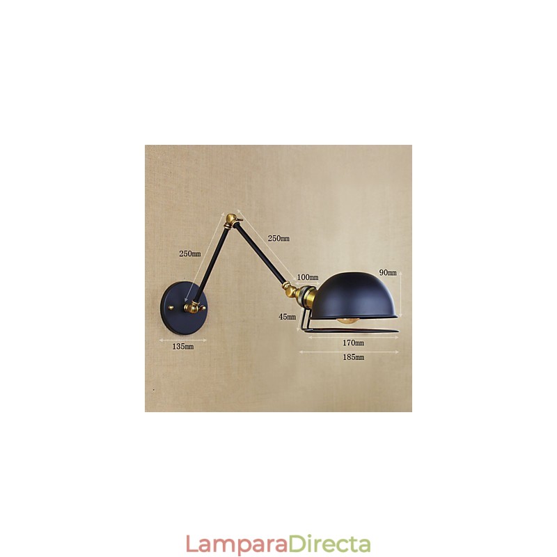 Lámpara de pared decorativa de estilo industrial retro europeo con iluminación de personajes de pueblo y brazo de hierro
