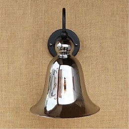 Aplique de pared rústico plateado con luz empotrada