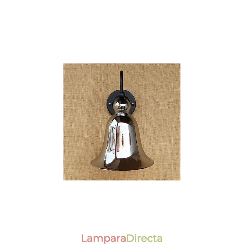 Aplique de pared rústico plateado con luz empotrada