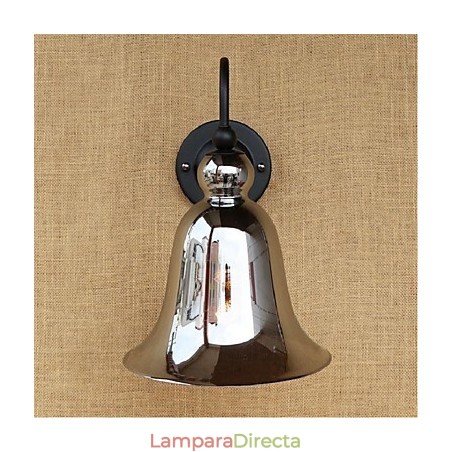 Aplique de pared rústico plateado con luz empotrada