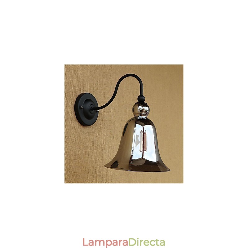 Aplique de pared rústico plateado con luz empotrada