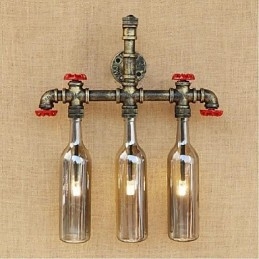 Lámpara de pared con forma de botella de agua, luz de pared gris