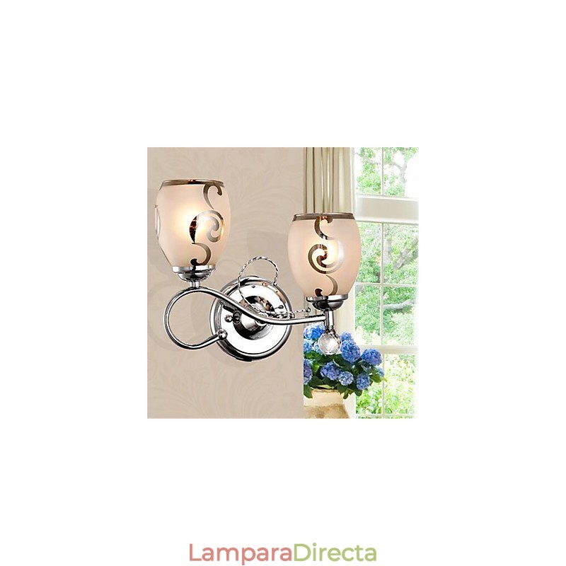 Apliques de pared con luz ambiental de estilo mini de cristal, modernos y contemporáneos, con acabado galvanizado.