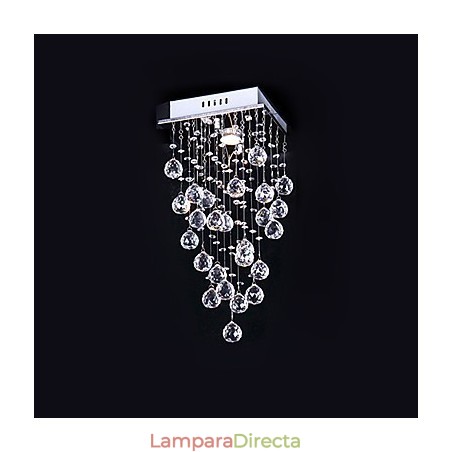Lámpara de araña moderna contemporánea de metal galvanizado con cristal y montaje empotrado Lámpara de araña moderna contemporánea de metal galvanizado con cristal y montaje empotrado