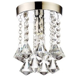 Lámpara empotrada moderna, contemporánea, tradicional, clásica, campestre, de cristal, estilo mini, de cristal cromado.