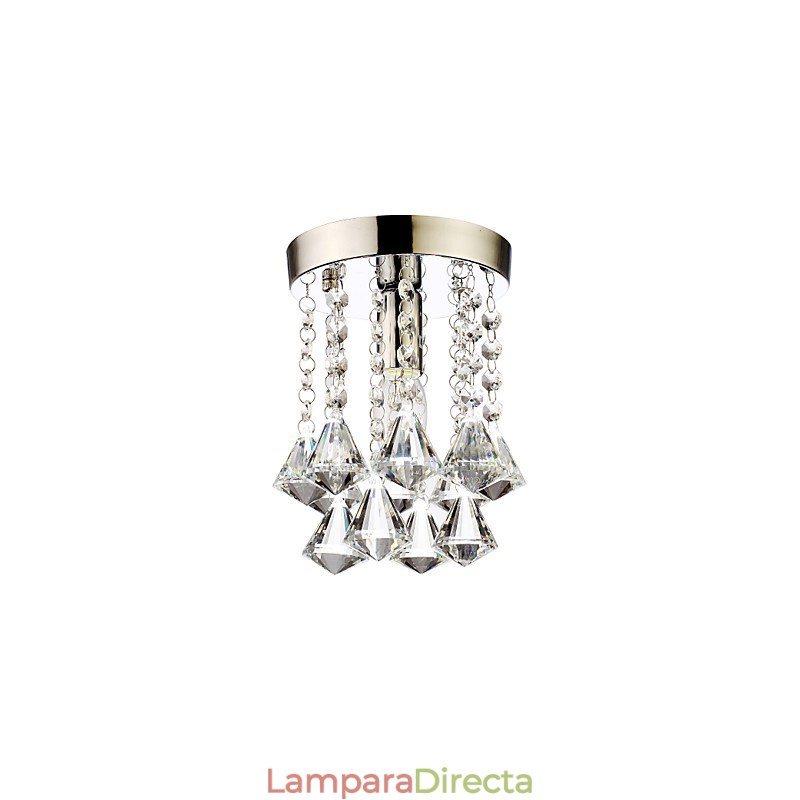 Lámpara empotrada moderna, contemporánea, tradicional, clásica, campestre, de cristal, estilo mini, de cristal cromado.