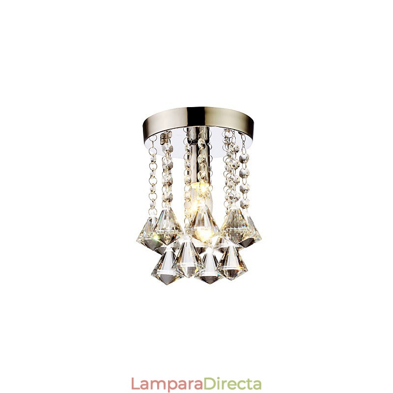 Lámpara empotrada moderna, contemporánea, tradicional, clásica, campestre, de cristal, estilo mini, de cristal cromado.