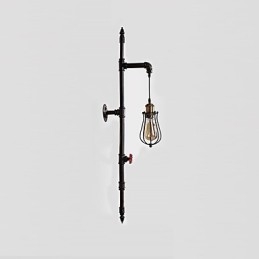 Lámparas de pared de tubo industriales retro, estilo loft, estilo jaula de pájaros negra, de metal, para sala de estar, comedor, cocina, bar, cafetería, decoración, iluminación.