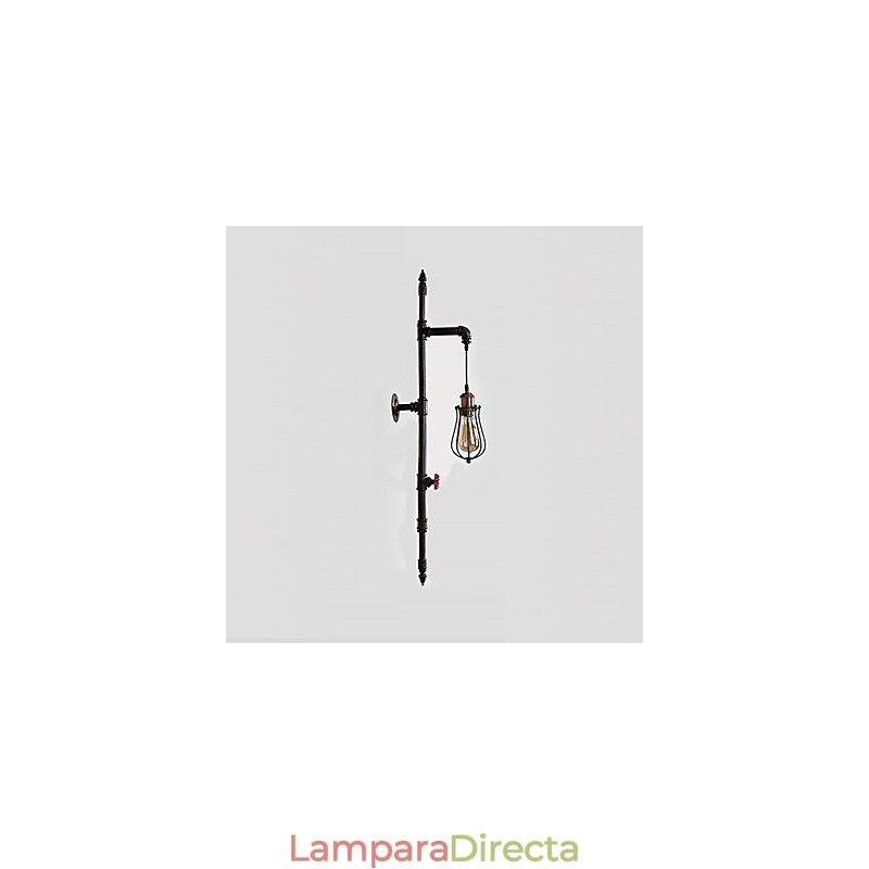 Lámparas de pared de tubo industriales retro, estilo loft, estilo jaula de pájaros negra, de metal, para sala de estar, comedor, cocina, bar, cafetería, decoración, iluminación.