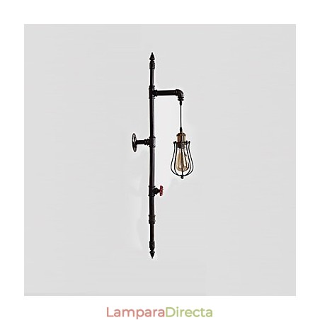 Lámparas de pared de tubo industriales retro, estilo loft, estilo jaula de pájaros negra, de metal, para sala de estar, comedor, cocina, bar, cafetería, decoración, iluminación. Lámparas de pared de tubo industriales retro, estilo loft, estilo jaula de pájaros negra, de metal, para sala de estar, comedor, cocina, bar, cafetería, decoración, iluminación.
