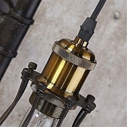 Lámparas de pared de tubo industriales retro, estilo loft, estilo jaula de pájaros negra, de metal, para sala de estar, comedor, cocina, bar, cafetería, decoración, iluminación.