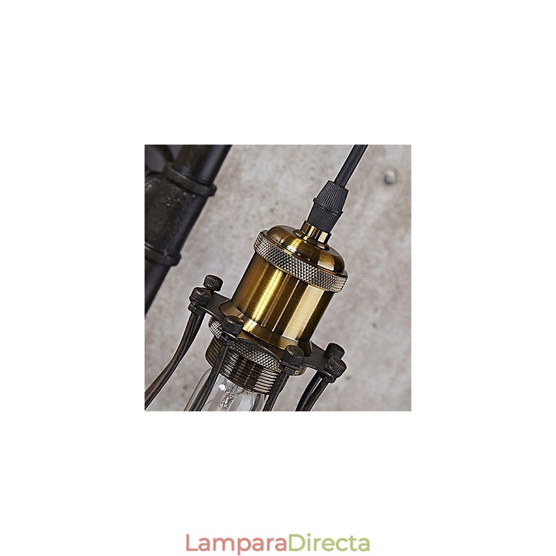 Lámparas de pared de tubo industriales retro, estilo loft, estilo jaula de pájaros negra, de metal, para sala de estar, comedor, cocina, bar, cafetería, decoración, iluminación.