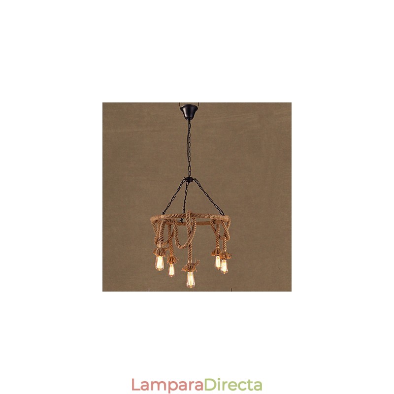 Lámpara de araña de cáñamo estilo country americano