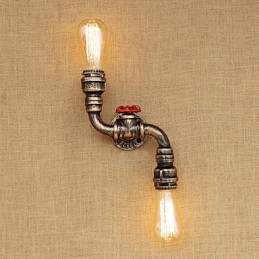 Aplique de pared de latón rústico estilo cabaña campestre con luz ambiental estilo mini.