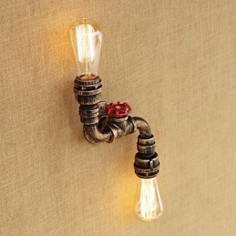 Aplique de pared de latón rústico estilo cabaña campestre con luz ambiental estilo mini.