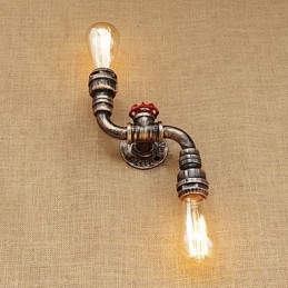 Aplique de pared de latón rústico estilo cabaña campestre con luz ambiental estilo mini.