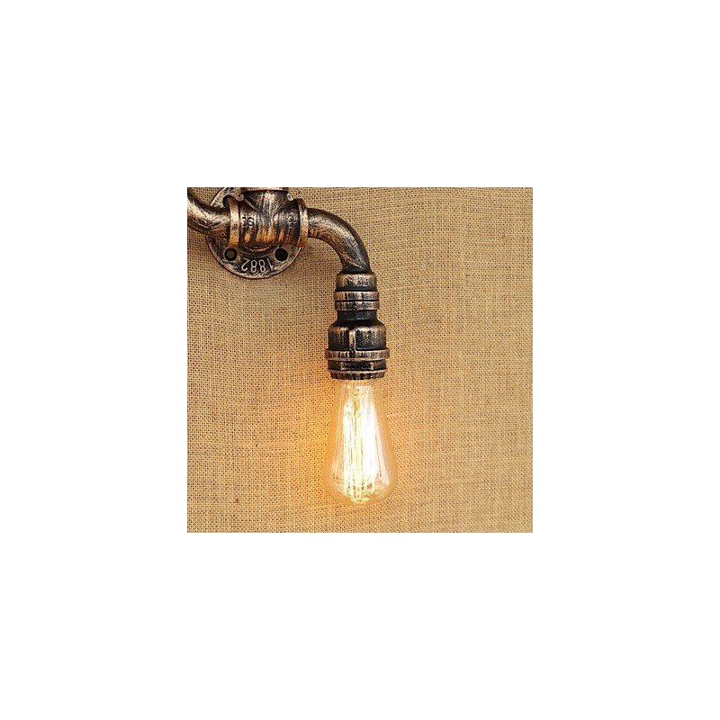 Aplique de pared de latón rústico estilo cabaña campestre con luz ambiental estilo mini.