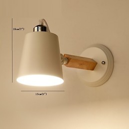Aplique de pared vintage de madera Art Déco de metal rústico para sala de estar, comedor, pasillo, lámpara de pared negra y blanca opcional
