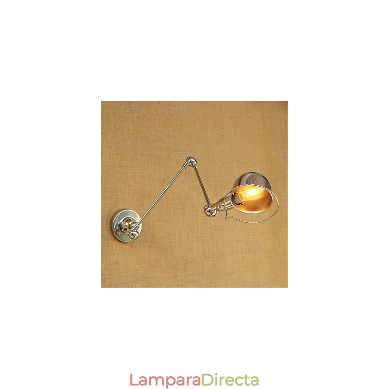 Lámpara empotrada moderna contemporánea de cromo estilo campestre con brazo oscilante y protección para los ojos. Lámpara empotrada con brazo oscilante para pared.