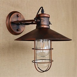 Lámparas de pared con luz descendente de estilo mini, con pintura retro rústica de estilo campestre.