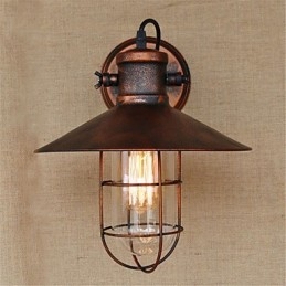 Lámparas de pared con luz descendente de estilo mini, con pintura retro rústica de estilo campestre.
