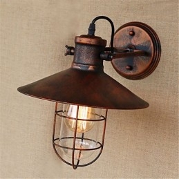 Lámparas de pared con luz descendente de estilo mini, con pintura retro rústica de estilo campestre.