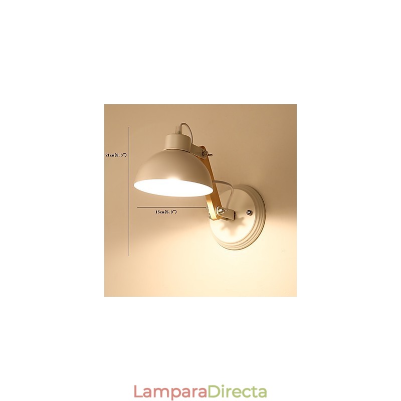 Aplique de pared vintage de madera Art Déco de metal rústico para sala de estar, comedor, pasillo, lámpara de pared negra y blanca opcional