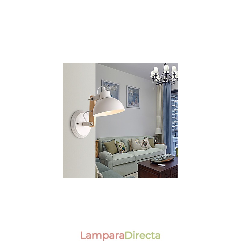 Aplique de pared vintage de madera Art Déco de metal rústico para sala de estar, comedor, pasillo, lámpara de pared negra y blanca opcional