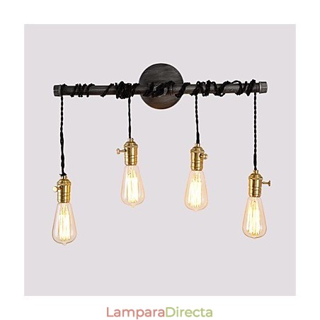 Lámparas de pared de tubo industriales vintage con interruptor, luces creativas para restaurante, cafetería, bar, decoración, iluminación con 4 luces, acabado pintado. Lámparas de pared de tubo industriales vintage con interruptor, luces creativas para restaurante, cafetería, bar, decoración, iluminación con 4 luces, acabado pintado.