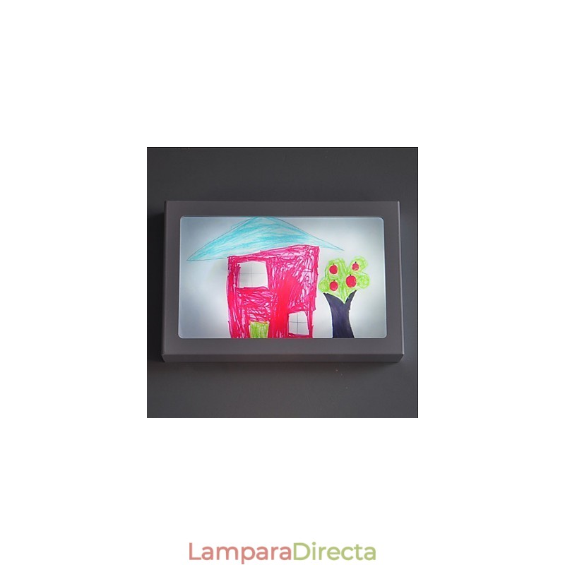 Pintura contemporánea moderna integrada para apliques de pared con luz ambiental.