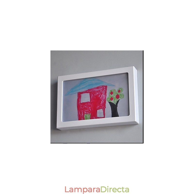 Pintura contemporánea moderna integrada para apliques de pared con luz ambiental.
