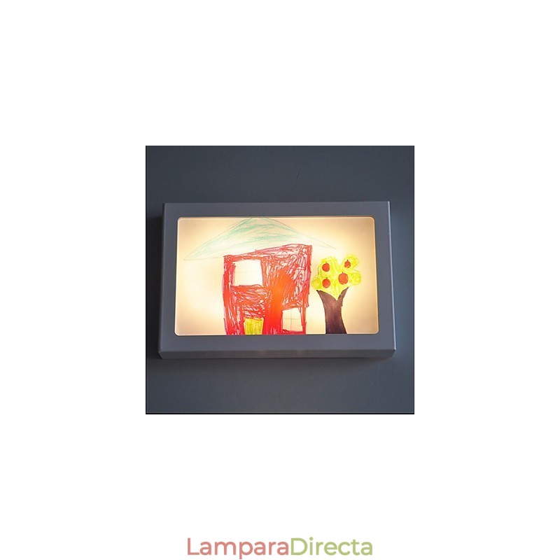 Pintura contemporánea moderna integrada para apliques de pared con luz ambiental.
