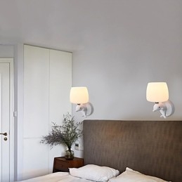 Apliques de pared con luz ambiental y protección ocular con pintura contemporánea moderna