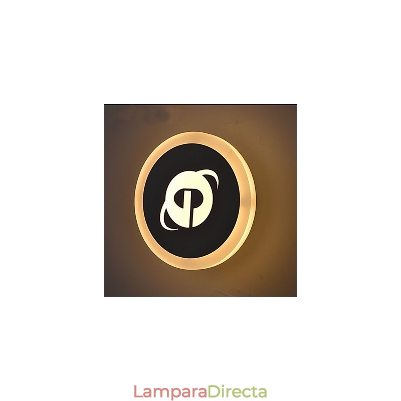 Pintura contemporánea moderna integrada para apliques de pared con luz ambiental.