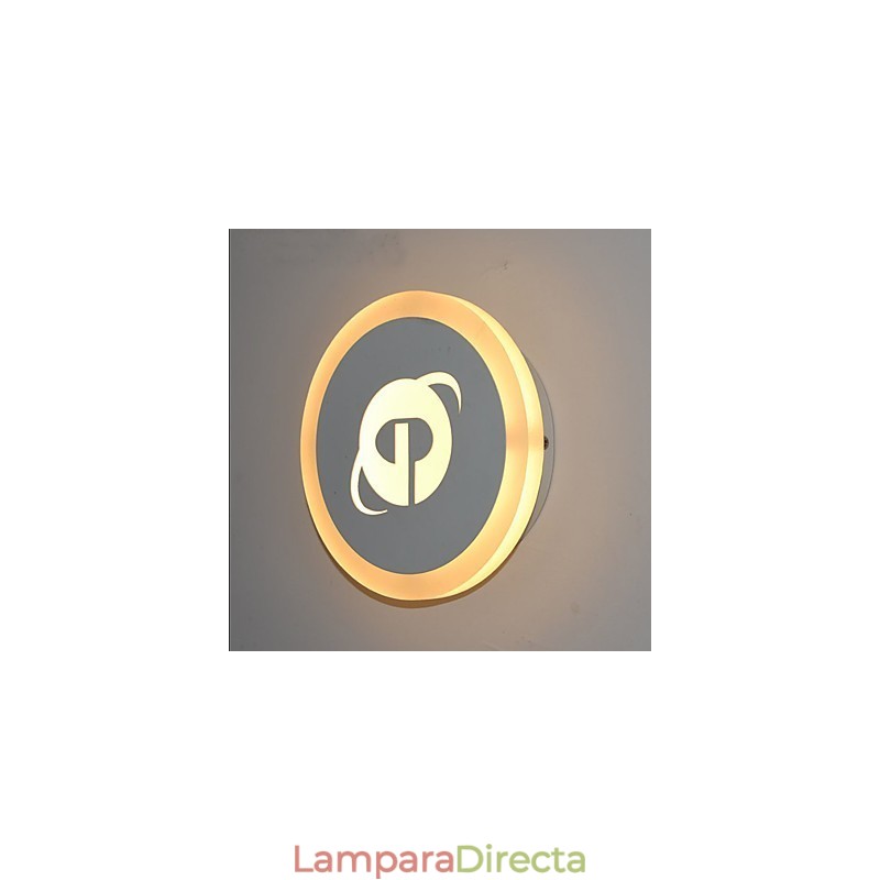 Pintura contemporánea moderna integrada para apliques de pared con luz ambiental.