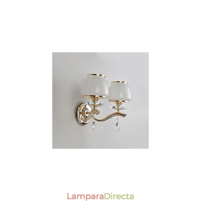 Apliques de pared con iluminación ambiental de cristal, modernos y contemporáneos, con acabado galvanizado.