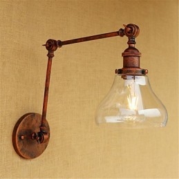 Lámpara de pared con brazo oscilante, estilo retro, galvanizada, estilo mini, para protección ocular, luz ambiental.