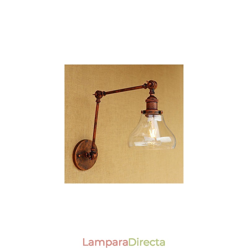 Lámpara de pared con brazo oscilante, estilo retro, galvanizada, estilo mini, para protección ocular, luz ambiental.