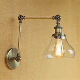 Lámpara de pared con brazo oscilante, estilo retro, galvanizada, estilo mini, para protección ocular, luz ambiental.