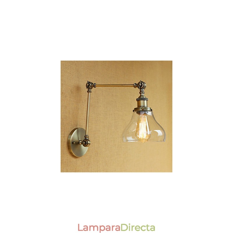 Lámpara de pared con brazo oscilante, estilo retro, galvanizada, estilo mini, para protección ocular, luz ambiental.