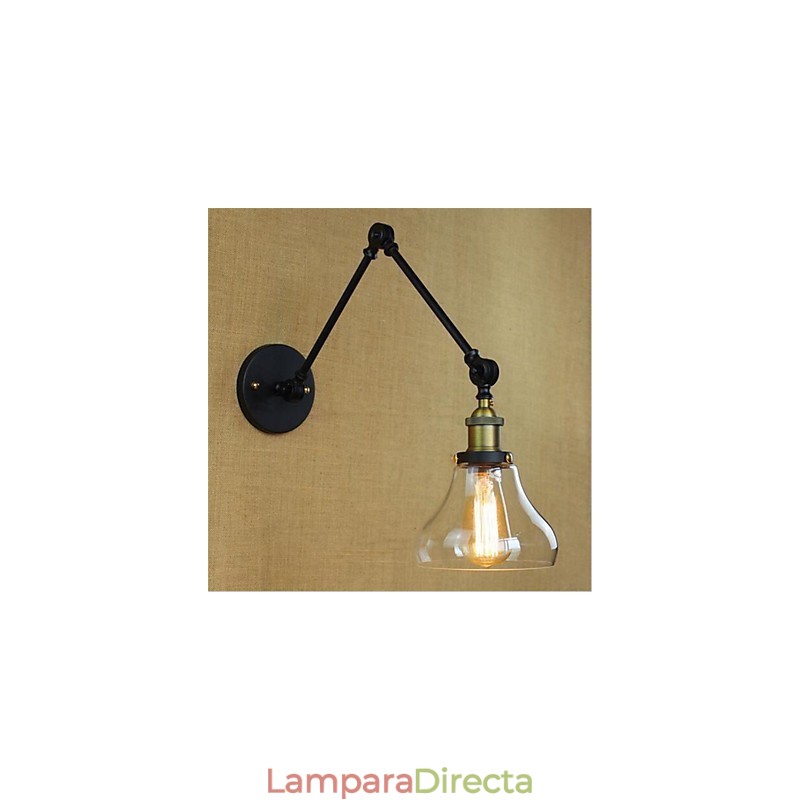 Lámpara de pared con brazo oscilante, estilo retro, galvanizada, estilo mini, para protección ocular, luz ambiental.