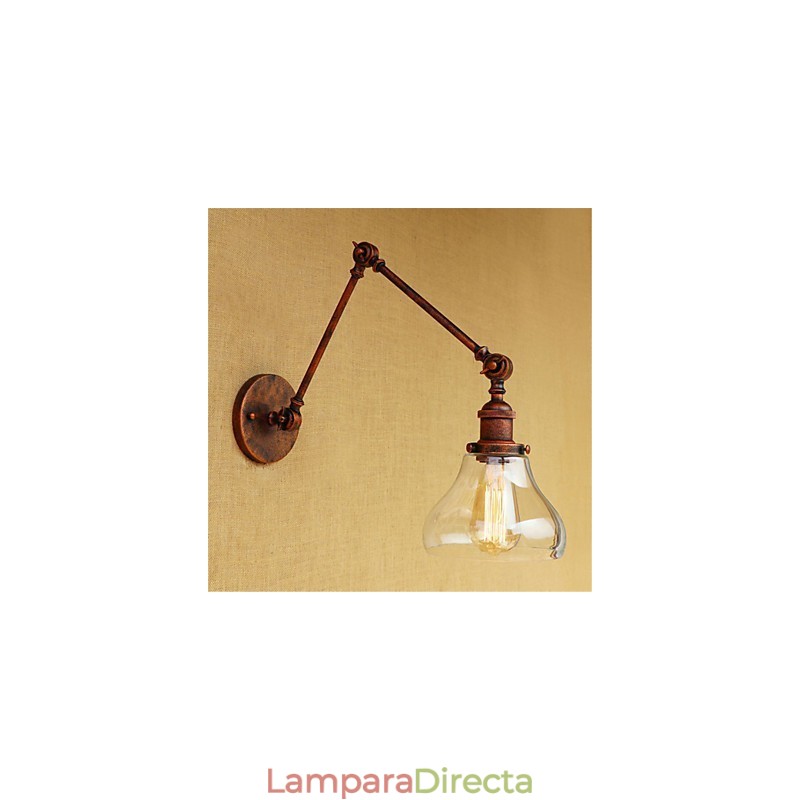 Lámpara de pared con brazo oscilante, estilo retro, galvanizada, estilo mini, para protección ocular, luz ambiental.