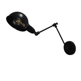 Lámpara de pared de hierro plegable negra, lámpara de pared retro simple, lámpara de pared decorativa de un solo cabezal, estilo europeo