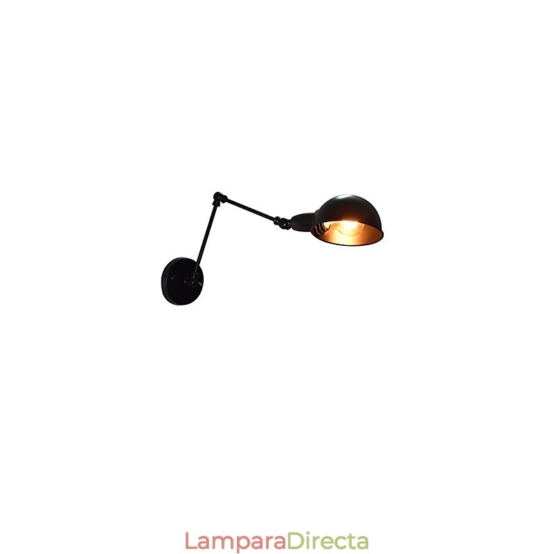 Lámpara de pared de hierro plegable negra, lámpara de pared retro simple, lámpara de pared decorativa de un solo cabezal, estilo europeo
