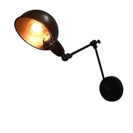 Lámpara de pared plegable Buzz de hierro con forma de sable de luz negro, estilo europeo y americano.